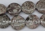 CMB10 15.5 inches 18mm flat round natural medical stone beads