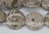 CMB11 15.5 inches 20mm flat round natural medical stone beads