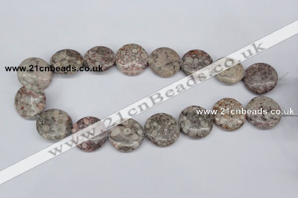 CMB12 15.5 inches 25mm flat round natural medical stone beads