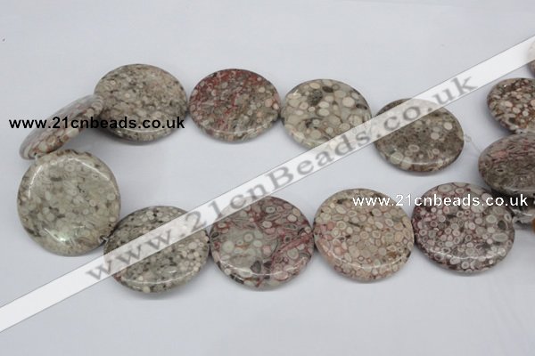 CMB15 15.5 inches 40mm flat round natural medical stone beads