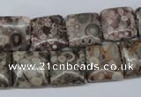 CMB19 15.5 inches 14*14mm square natural medical stone beads