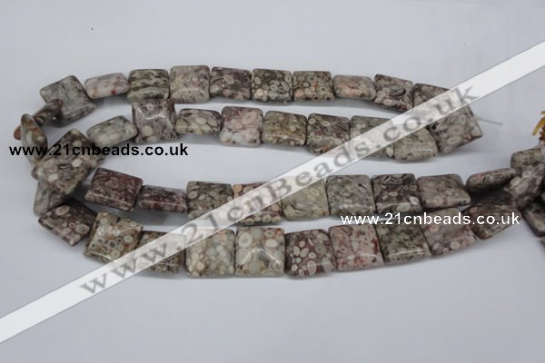 CMB21 15.5 inches 18*18mm square natural medical stone beads