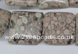 CMB23 15.5 inches 25*25mm square natural medical stone beads