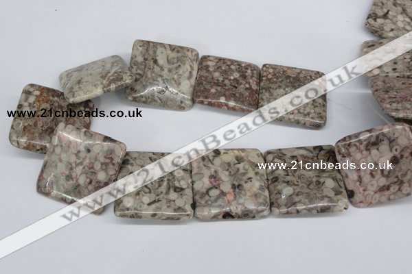 CMB25 15.5 inches 40*40mm square natural medical stone beads