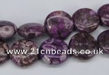 CMB30 15.5 inches 14mm flat round dyed natural medical stone beads