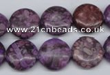 CMB31 15.5 inches 16mm flat round dyed natural medical stone beads