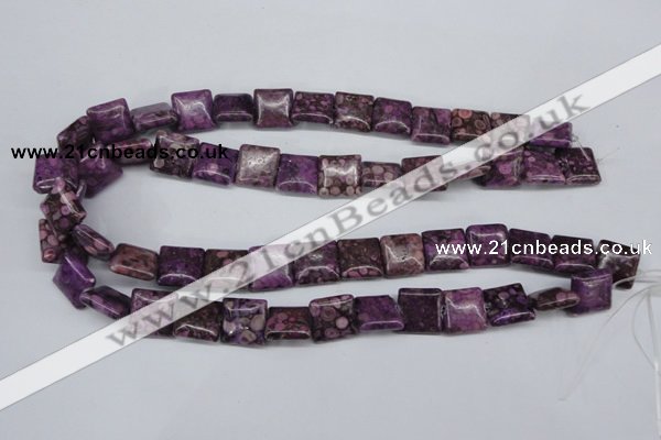 CMB37 15.5 inches 14*14mm square dyed natural medical stone beads