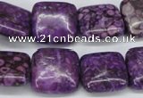 CMB38 15.5 inches 16*16mm square dyed natural medical stone beads