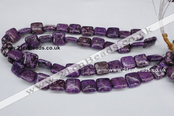 CMB38 15.5 inches 16*16mm square dyed natural medical stone beads