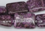 CMB41 15.5 inches 18*25mm rectangle dyed natural medical stone beads