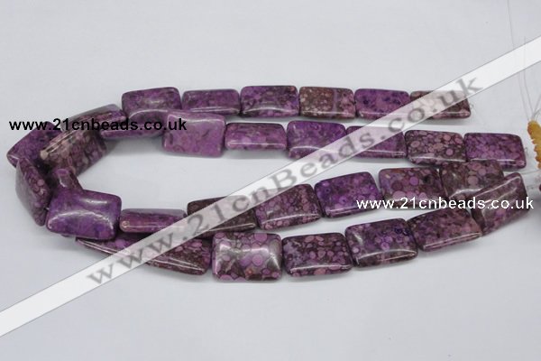 CMB41 15.5 inches 18*25mm rectangle dyed natural medical stone beads