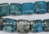 CMB51 15.5 inches 14*14mm square dyed natural medical stone beads