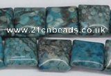 CMB52 15.5 inches 16*16mm square dyed natural medical stone beads