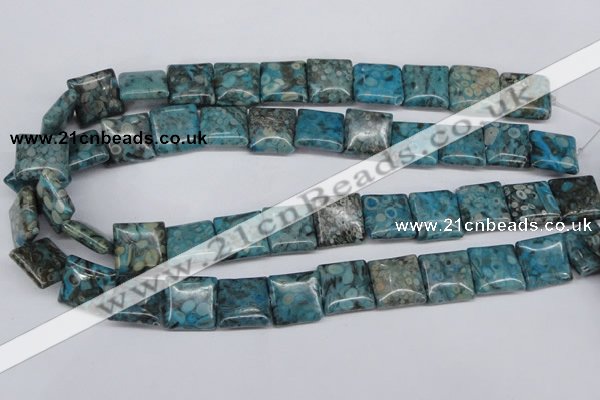 CMB52 15.5 inches 16*16mm square dyed natural medical stone beads