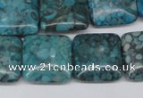 CMB53 15.5 inches 18*18mm square dyed natural medical stone beads