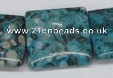 CMB55 15.5 inches 30*30mm square dyed natural medical stone beads