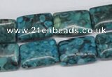 CMB57 15.5 inches 13*18mm rectangle dyed natural medical stone beads