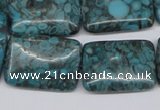 CMB58 15.5 inches 18*25mm rectangle dyed natural medical stone beads