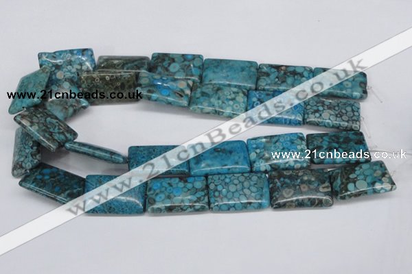 CMB59 15.5 inches 20*30mm rectangle dyed natural medical stone beads