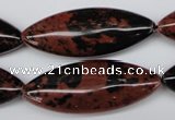 CME01 15.5 inches 15*40mm marquise mahogany obsidian beads