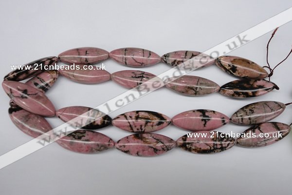 CME08 15.5 inches 15*40mm marquise rhodonite gemstone beads