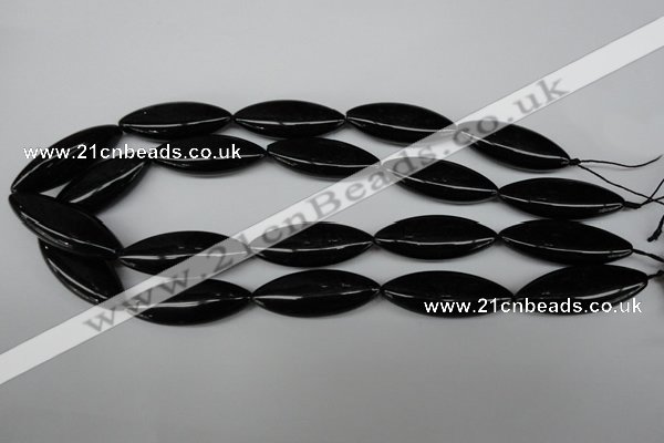 CME10 15.5 inches 15*40mm marquise black agate gemstone beads