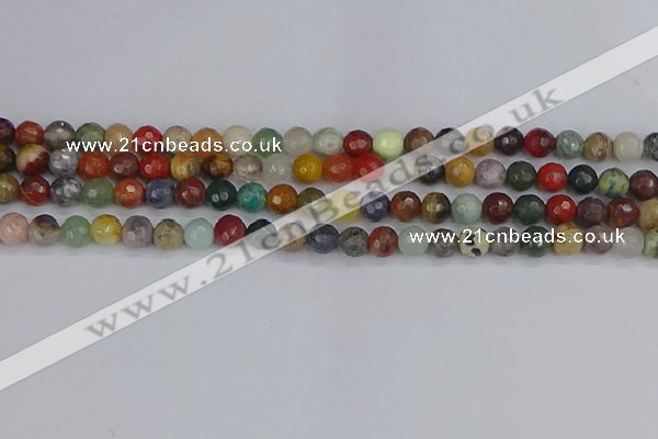 CME101 15.5 inches 6mm faceted round mixed gemstone beads
