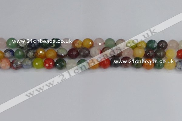 CME102 15.5 inches 8mm faceted round mixed gemstone beads