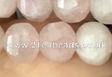 CME204 15.5 inches 7*9mm - 8*10mm pumpkin Madagascar rose quartz beads