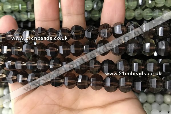 CME212 15.5 inches 7*9mm - 8*10mm pumpkin smoky quartz beads