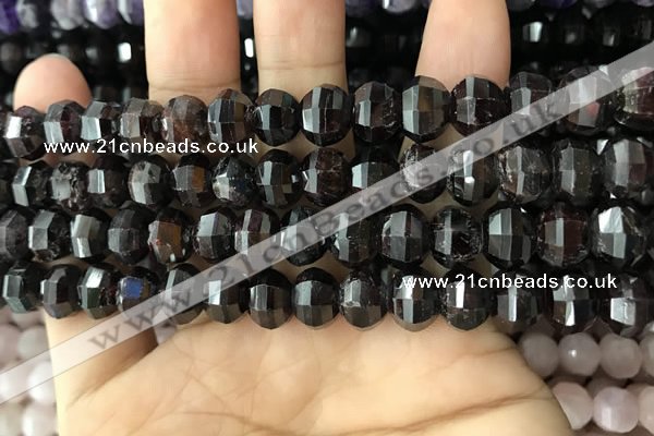 CME214 15.5 inches 7*9mm - 8*10mm pumpkin garnet beads