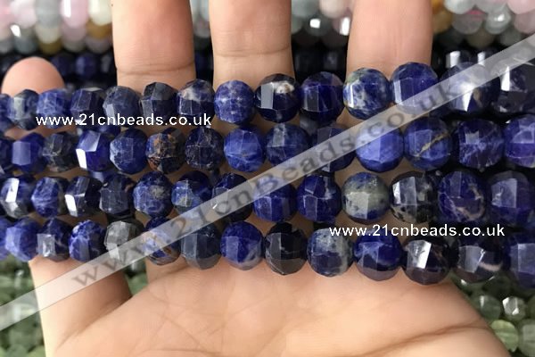 CME216 15.5 inches 7*9mm - 8*10mm pumpkin sodalite beads