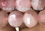 CME234 15.5 inches 10*11mm - 10*12mm pumpkin Madagascar rose quartz beads