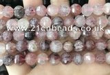 CME253 15.5 inches 10*11mm - 11*12mm pumpkin strawberry quartz beads