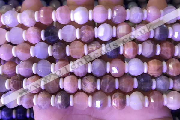 CME312 15.5 inches 8*10mm pumpkin rainbow moonstone beads