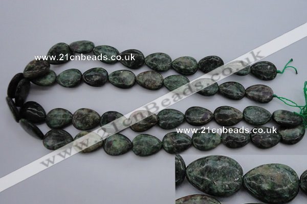 CME32 15.5 inches 15*20mm flat teardrop emerald gemstone beads