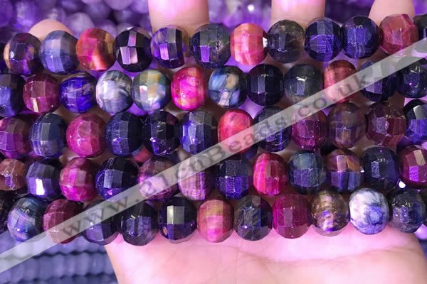 CME328 15.5 inches 9*11mm - 10*12mm pumpkin colorful tiger eye beads