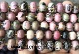 CME413 15 inches 8*12mm pumpkin rhodonite gemstone beads wholesale