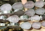 CME505 12 inches 18*28mm - 20*30mm flat teardrop rose quartz beads