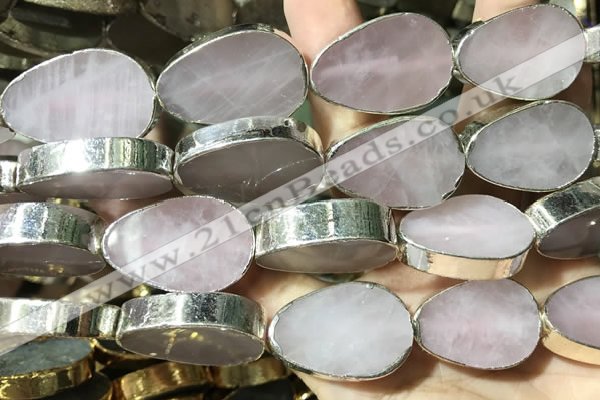 CME505 12 inches 18*28mm - 20*30mm flat teardrop rose quartz beads