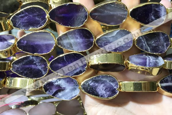 CME508 12 inches 18*28mm - 20*30mm flat teardrop amethyst beads