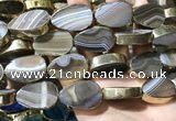 CME526 12 inches 18*28mm - 20*30mm flat teardrop banded agate beads