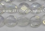 CME60 15.5 inches 10mm faceted coin plated white crystal beads