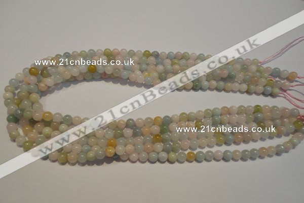 CMG11 15.5 inches 6mm round A grade natural morganite beads