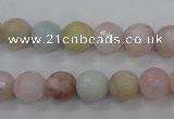 CMG123 15.5 inches 10mm faceted round natural morganite beads