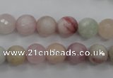 CMG124 15.5 inches 12mm faceted round natural morganite beads