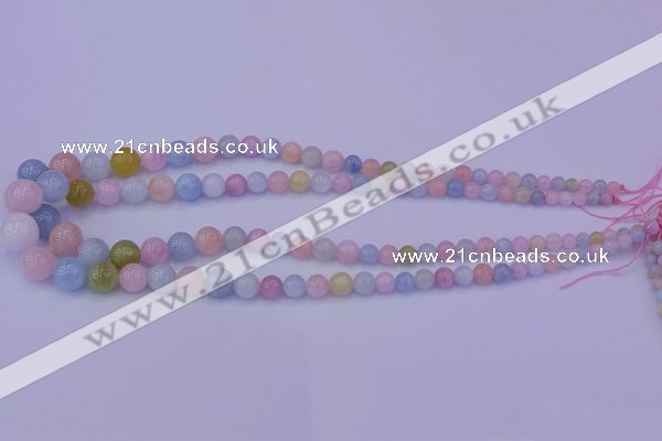 CMG149 15.5 inches 5mm - 14mm round natural morganite gemstone beads