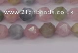 CMG201 15.5 inches 6mm faceted nuggets morganite gemstone beads