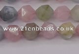 CMG202 15.5 inches 8mm faceted nuggets morganite gemstone beads