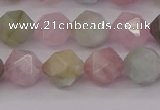 CMG203 15.5 inches 10mm faceted nuggets morganite gemstone beads